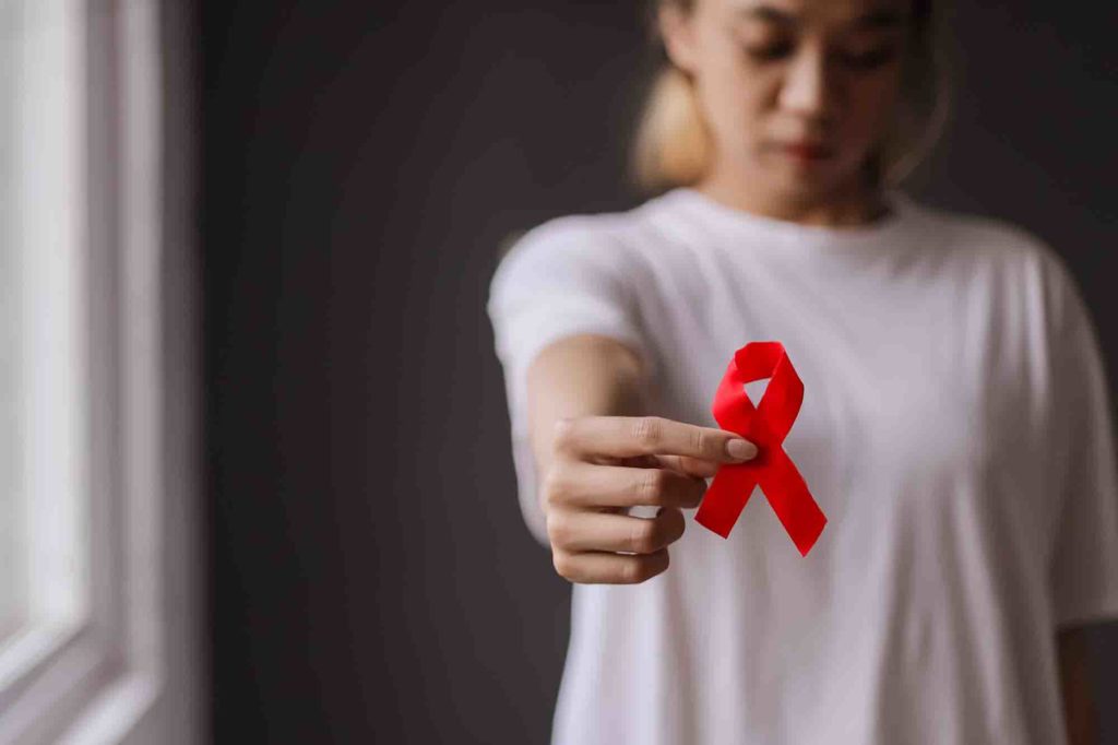 Woman Holding A Substance Abuse Awareness Ribbon